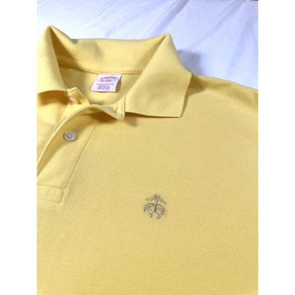Brooks Brothers Mens Solid YELLOW Performance Polo‎ Shirt Short Sleeve MEDIUM - Picture 5 of 10